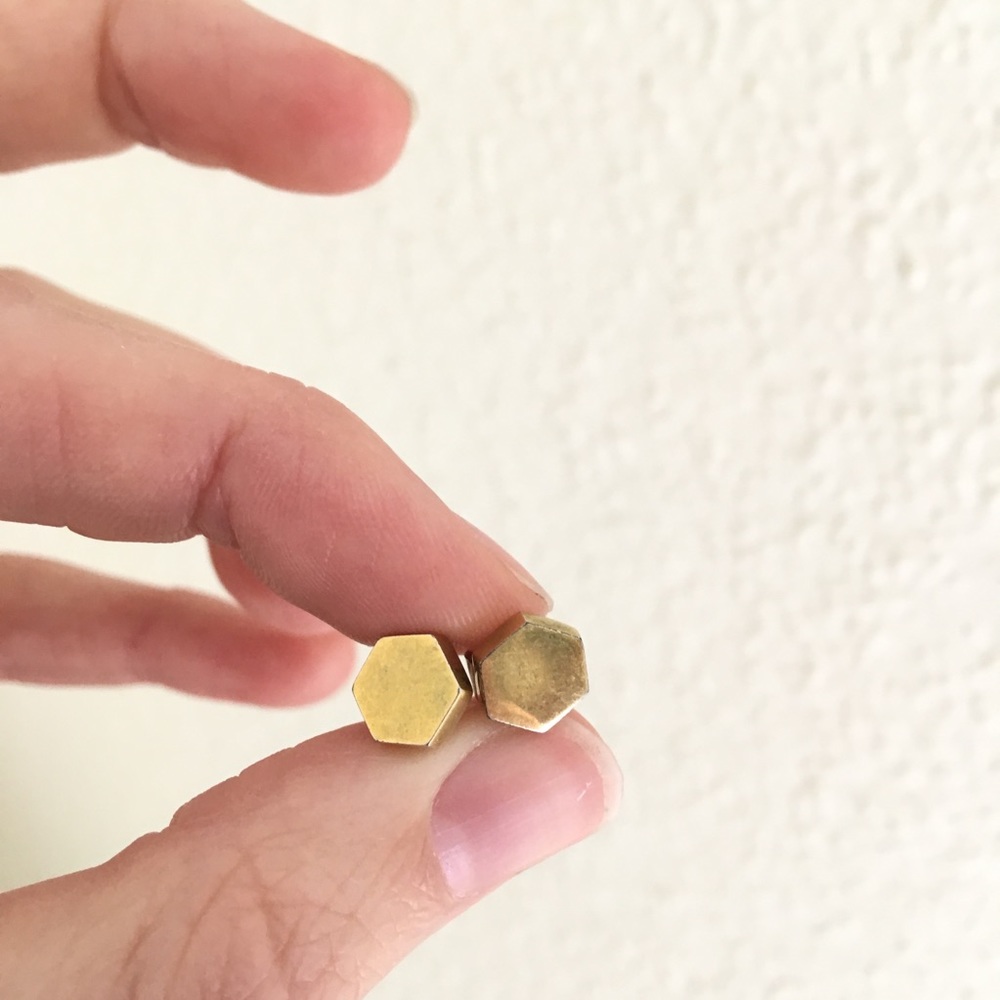 Madewell hexagon stud earrings